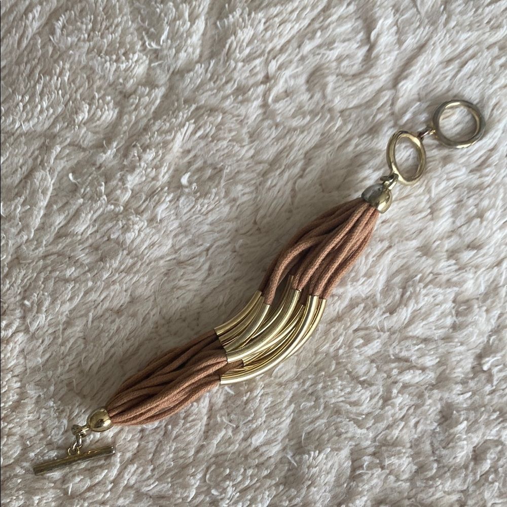 Bella & Jack Casually Elegant Gold and Tan Bracelet - Picture 7 of 9